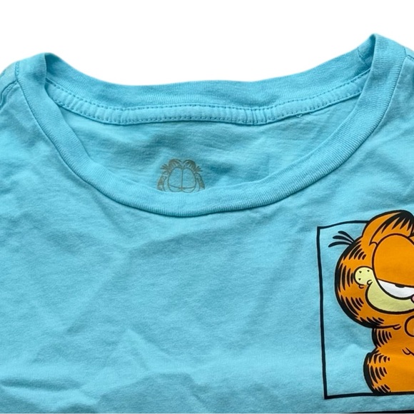 Garfield Kids XL 14-16 Blue Ombre Graphic‎ Tee Short Sleeve Cartoon Cat T-Shirt - Picture 7 of 9